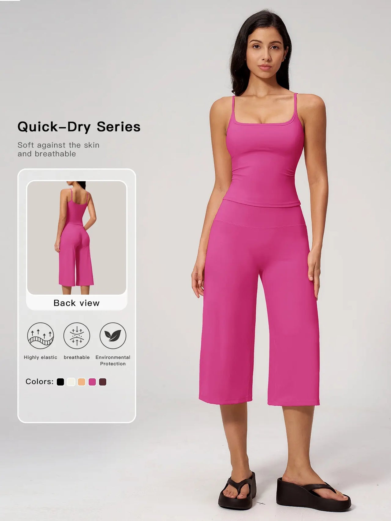 New Yoga Tank Top High Waist Quick-Dry Casual Mid-Length Pants Running Outdoor Athletic Sportswear Yoga Set for Women, Comfortable and Stylish Activewear
